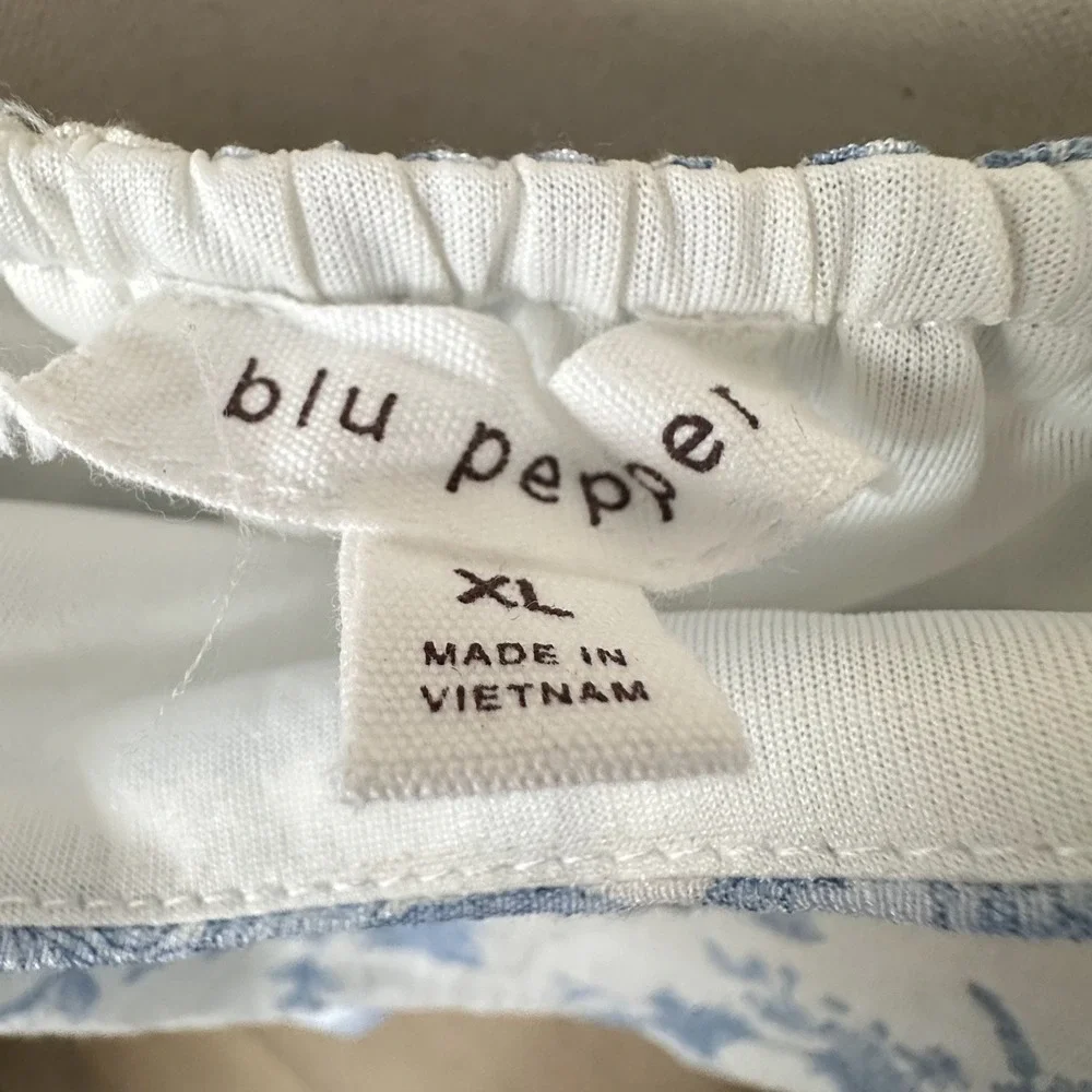 Blu Pepper Floral Tiered Ruffle Hem Dress XL Puff‎ Sleeve Cottage Peasant